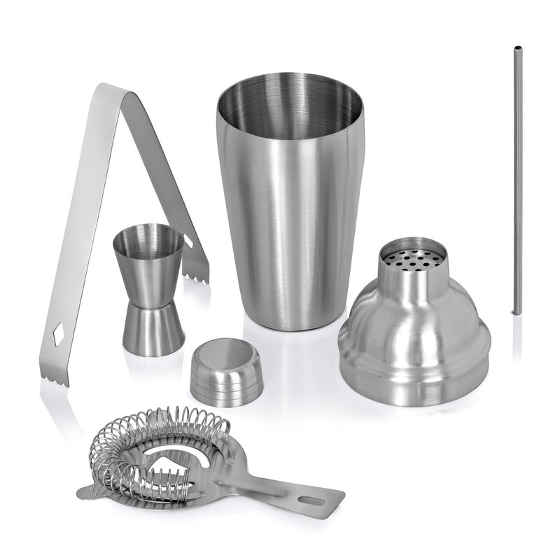 BF Systems Wyndham House Cocktail Shaker Set for the Home Bar, Great for Martinis, Stainless Steel, 5-Piece - Image 1